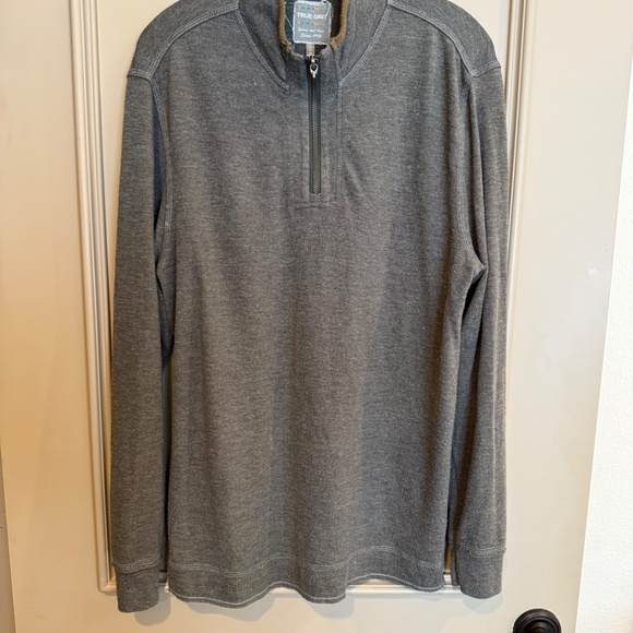 TRUE GRIT Daybreak 1/4 Zip Pullover Top Khaki Brown Gray Size Medium M - Picture 2 of 11